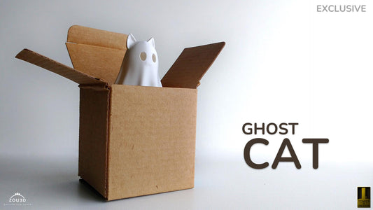 3D Printed Ghost Cat Figurine: Halloween Decor, Fidget Toy