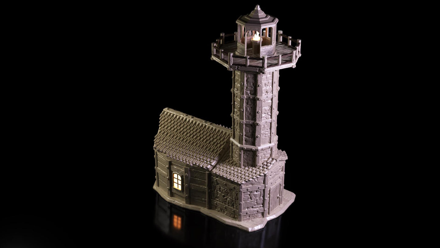 3D Printed Lighthouse Tavern and Keeper’s Tower | Tabletop RPG Terrain | Dungeons & Dragons, Pathfinder, Wargaming