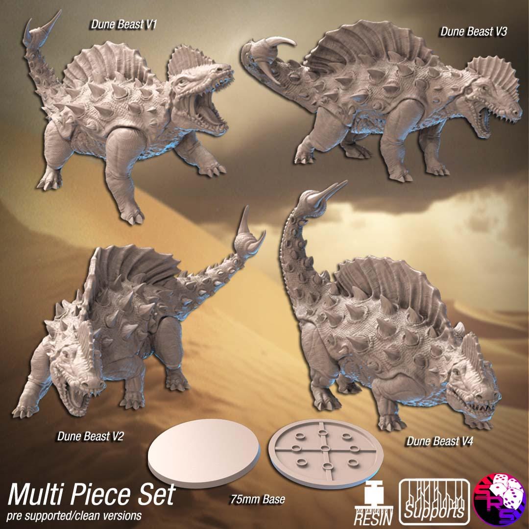 DnD Desert Creature Miniatures – Scarlet Worm, Wormling & Dune Beasts for Tabletop RPGs (Physical Minis)