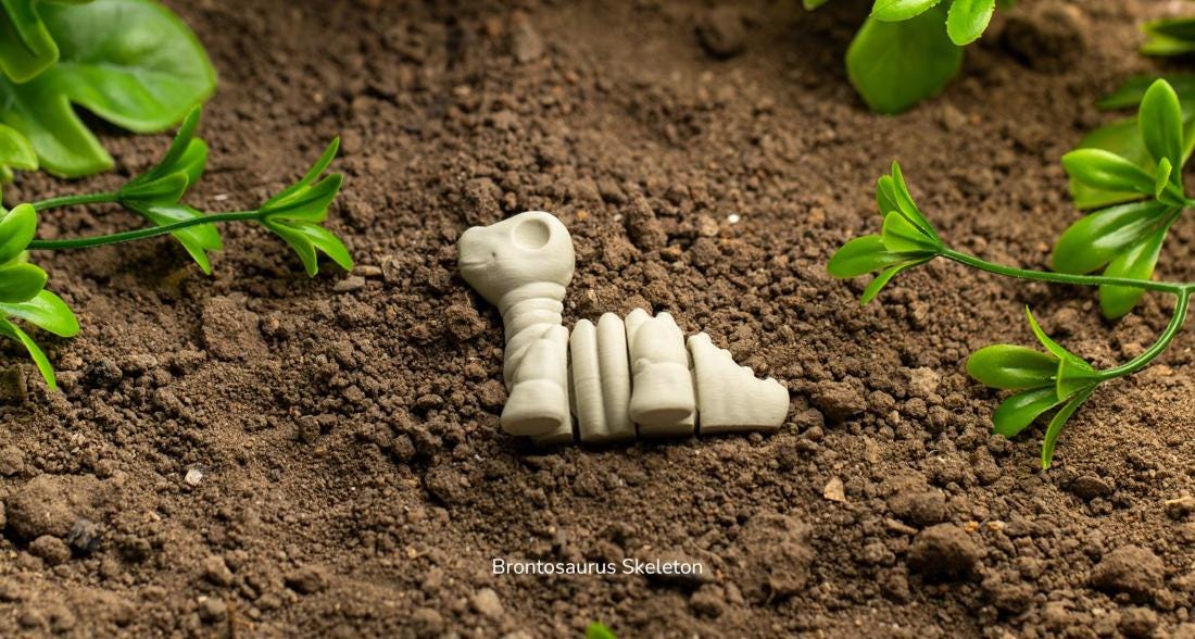 Baby Brontosaurus Skeleton – Articulated 3D Dinosaur Model + Keychain Gift, Collectible Dino Figure
