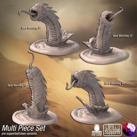 DnD Desert Creature Miniatures – Scarlet Worm, Wormling & Dune Beasts for Tabletop RPGs (Physical Minis)