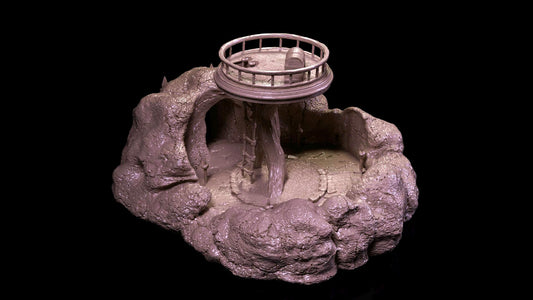 3D Printed Cave Hideout | Tabletop RPG Terrain | DnD, Pathfinder, Wargaming